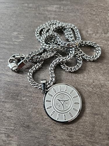 Men's Ancient Caribbean, Central & South American Taino Royalty Symbol Pendant with 22" Franco chain (Flower of life connection)