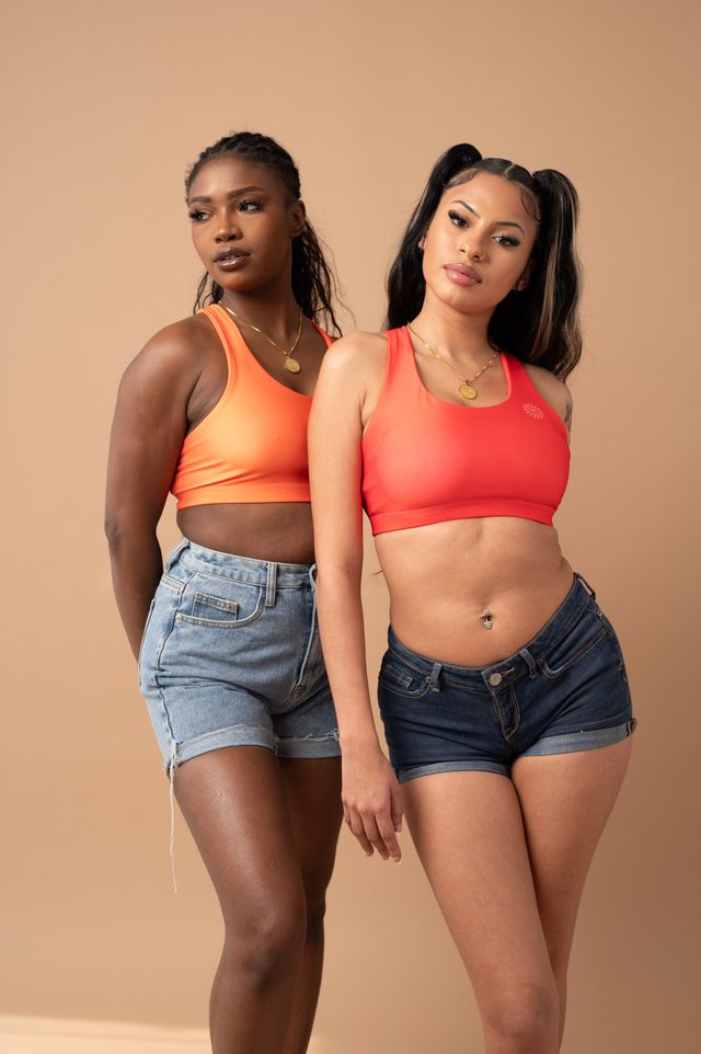 Flower of Life Sacral Orange Seamless Sports Bra