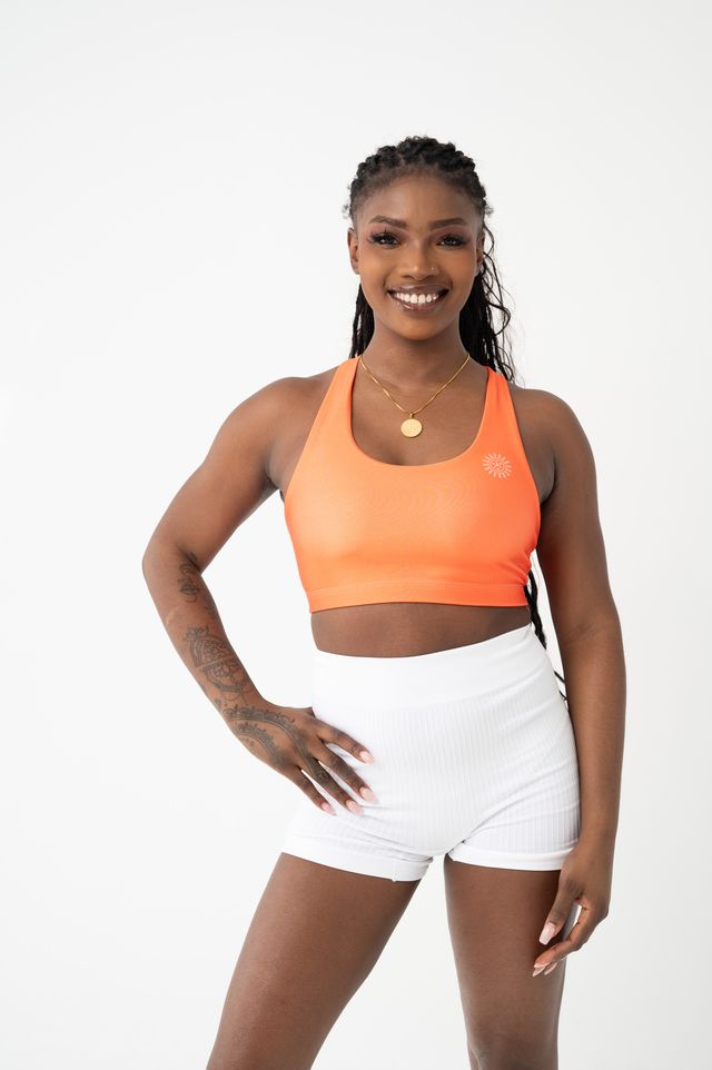 Flower of Life Sacral Orange Seamless Sports Bra